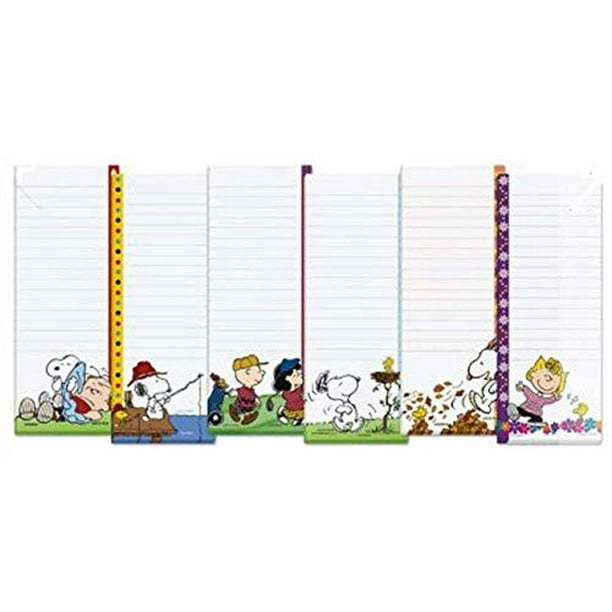Blue/Green 2-Pack Peanuts Worldwide Snoopy Character Lined Magnetic Notepads Shopping List 